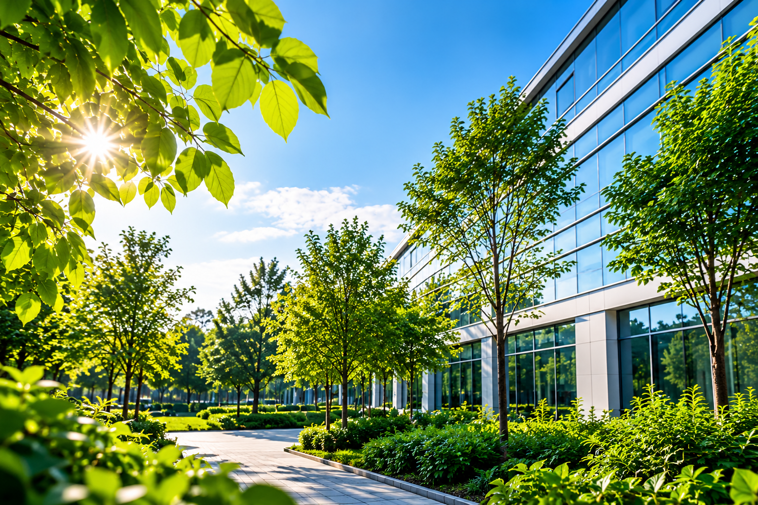 Sustainable Modern Campus in Sunlight
